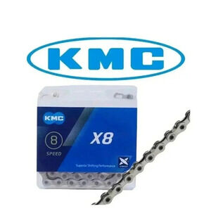 KMC X8 Bike 8-Speed Chain Silver w/ Reusable Missing Link 116 Links